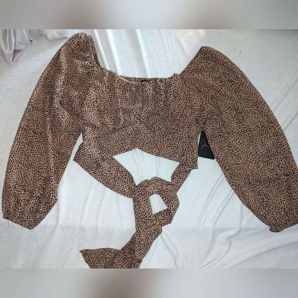 Tiger Print Small crop top, long sleeves Japna